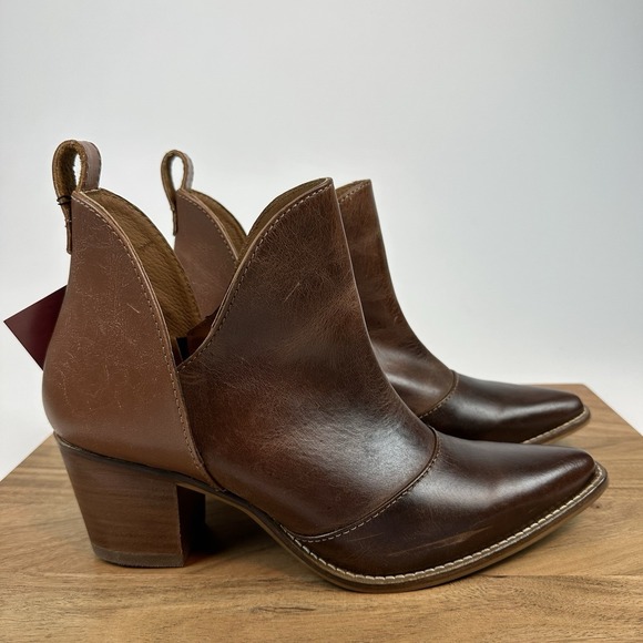 Nocona Shoes - New Womens Nocona‎ Micki Cowhide 7" Snip Toe Ankle Boots Bootie Shoes Size 10